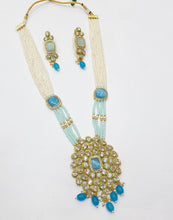 Load image into Gallery viewer, Brass Kundan Long Necklace Set (6)