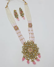 Load image into Gallery viewer, Brass Kundan Long Necklace Set (5)