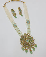 Load image into Gallery viewer, Brass Kundan Long Necklace Set (5)