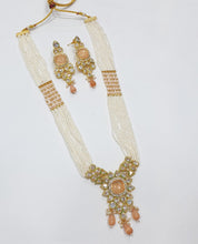 Load image into Gallery viewer, Brass Kundan Long Necklace Set (4)