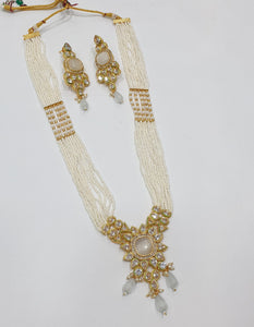 Brass Kundan Long Necklace Set (4)