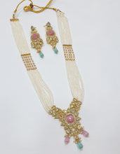 Load image into Gallery viewer, Brass Kundan Long Necklace Set (4)