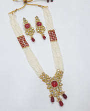 Load image into Gallery viewer, Brass Kundan Long Necklace Set (4)