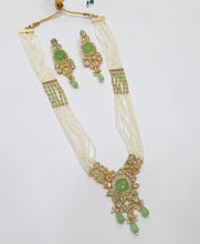 Load image into Gallery viewer, Brass Kundan Long Necklace Set (4)