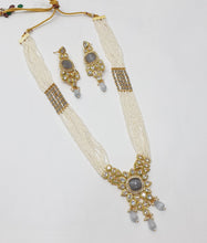 Load image into Gallery viewer, Brass Kundan Long Necklace Set (4)