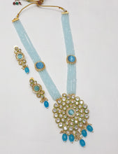 Load image into Gallery viewer, Brass Kundan Long Necklace Set (3)