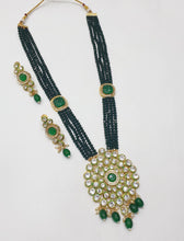 Load image into Gallery viewer, Brass Kundan Long Necklace Set (3)