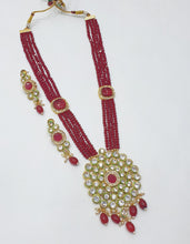 Load image into Gallery viewer, Brass Kundan Long Necklace Set (3)