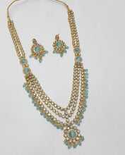 Load image into Gallery viewer, Brass Kundan Long Necklace Set