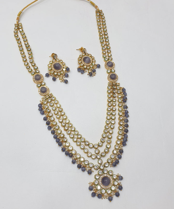 Brass Kundan Long Set