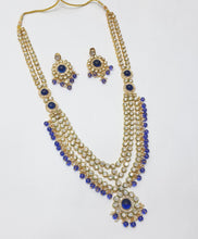 Load image into Gallery viewer, Brass Kundan Long Necklace Set