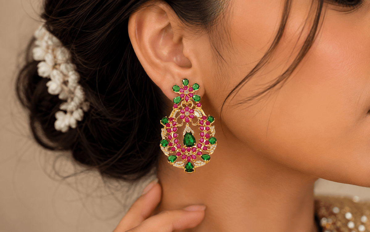 Ansa Earrings 11401 - KRISHNA'S SWETA JEWELLERY