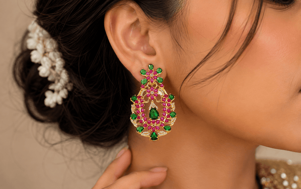 Ansa Earrings 11401 - KRISHNA'S SWETA JEWELLERY