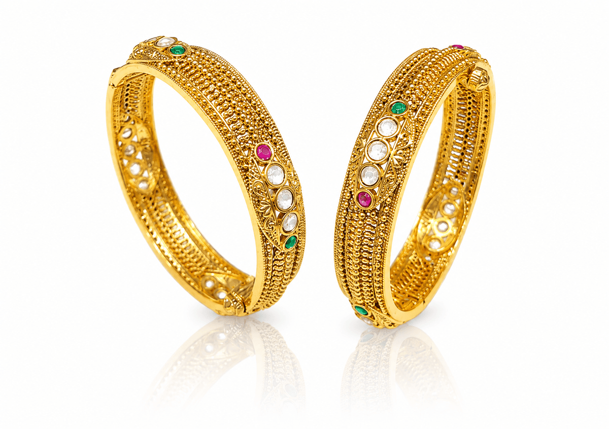 Antique bangles 01584 - KRISHNA'S SWETA JEWELLERY