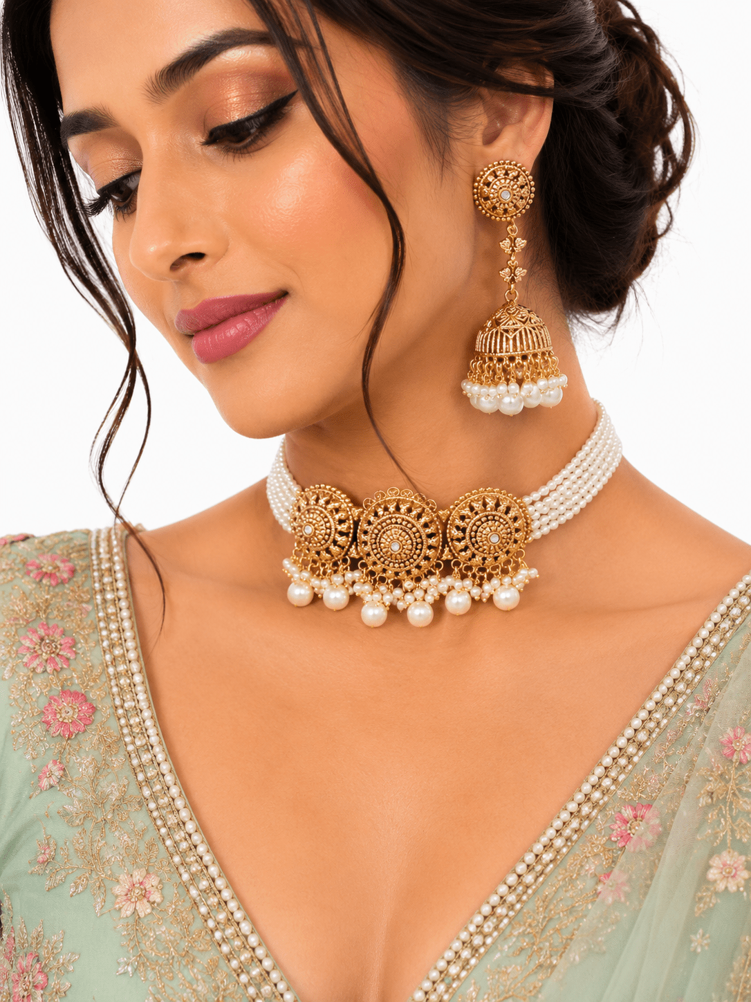 Antique Choker 03207 - KRISHNA'S SWETA JEWELLERY