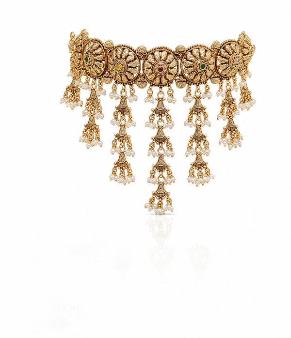 Antique Choker 04629 - KRISHNA'S SWETA JEWELLERY