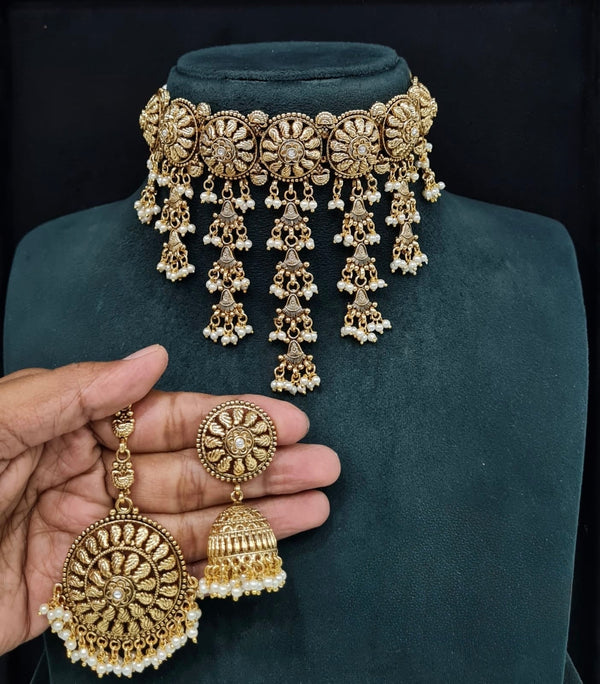 Antique Choker 04629 - KRISHNA'S SWETA JEWELLERY