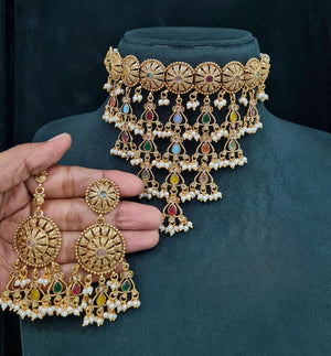 Antique Choker 04630 - KRISHNA'S SWETA JEWELLERY