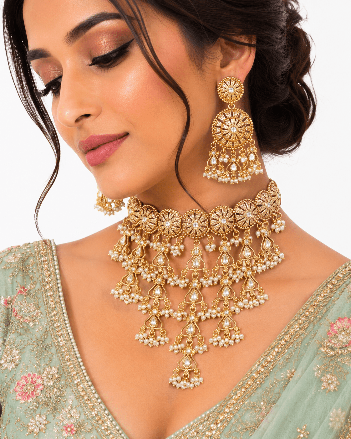 Antique Choker 04630 - KRISHNA'S SWETA JEWELLERY