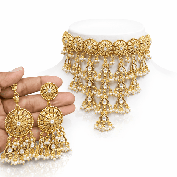 Antique Choker 04630 - KRISHNA'S SWETA JEWELLERY
