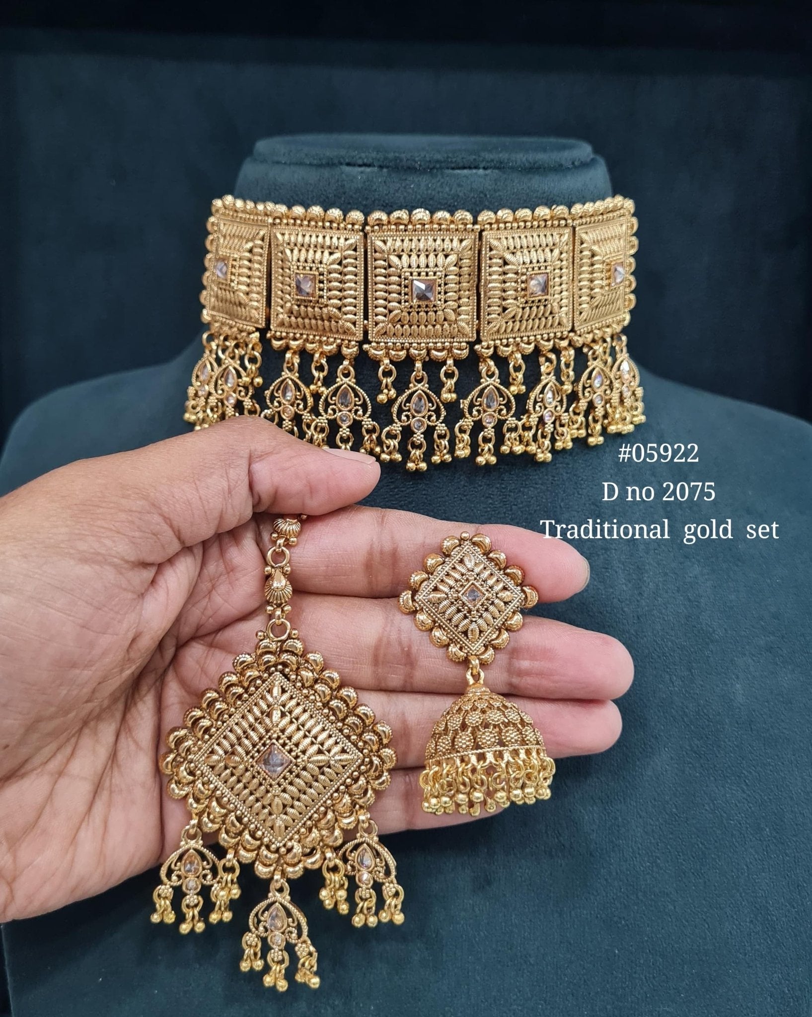 Antique Choker 05922 - KRISHNA'S SWETA JEWELLERY