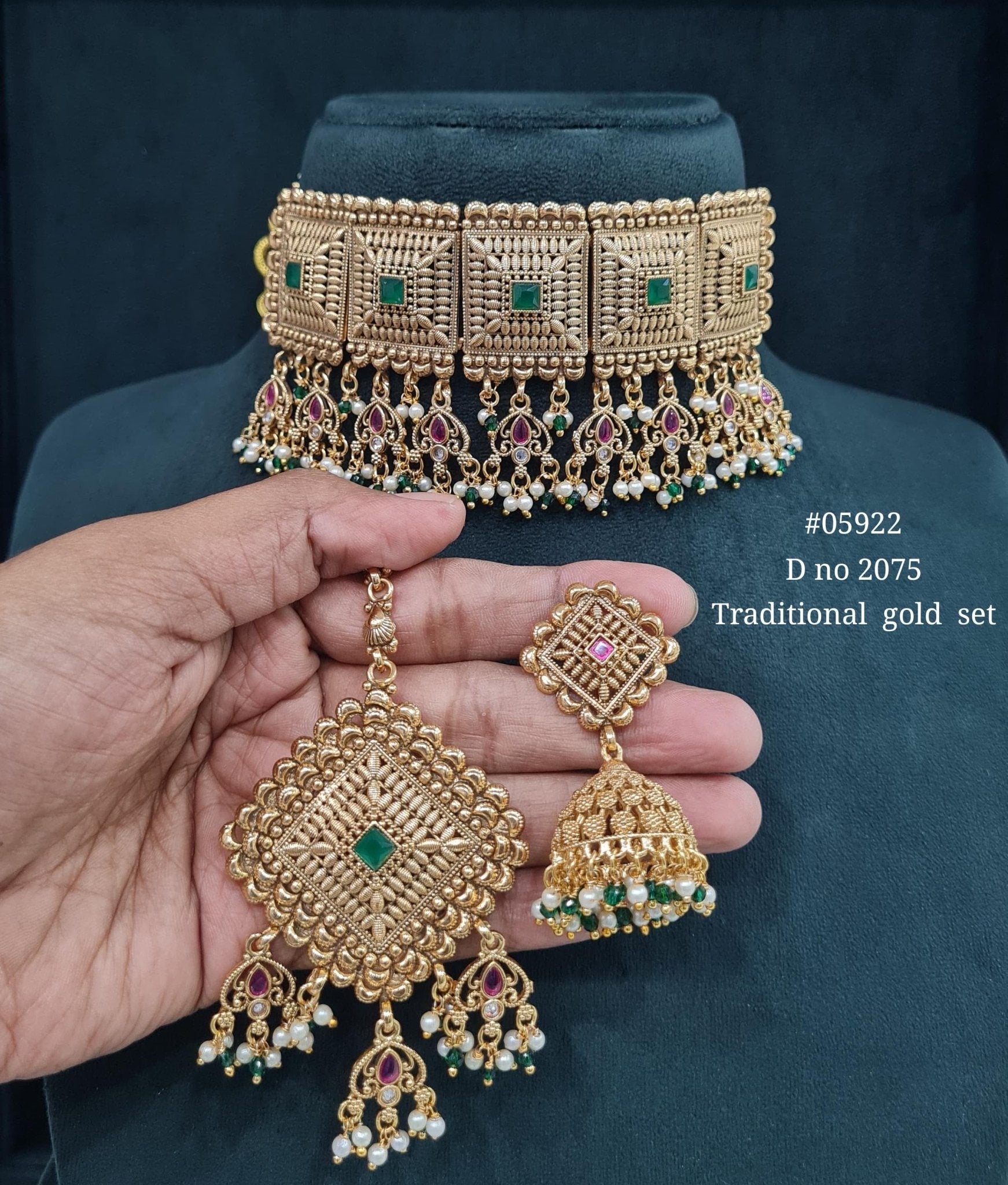 Antique Choker 05922 - KRISHNA'S SWETA JEWELLERY