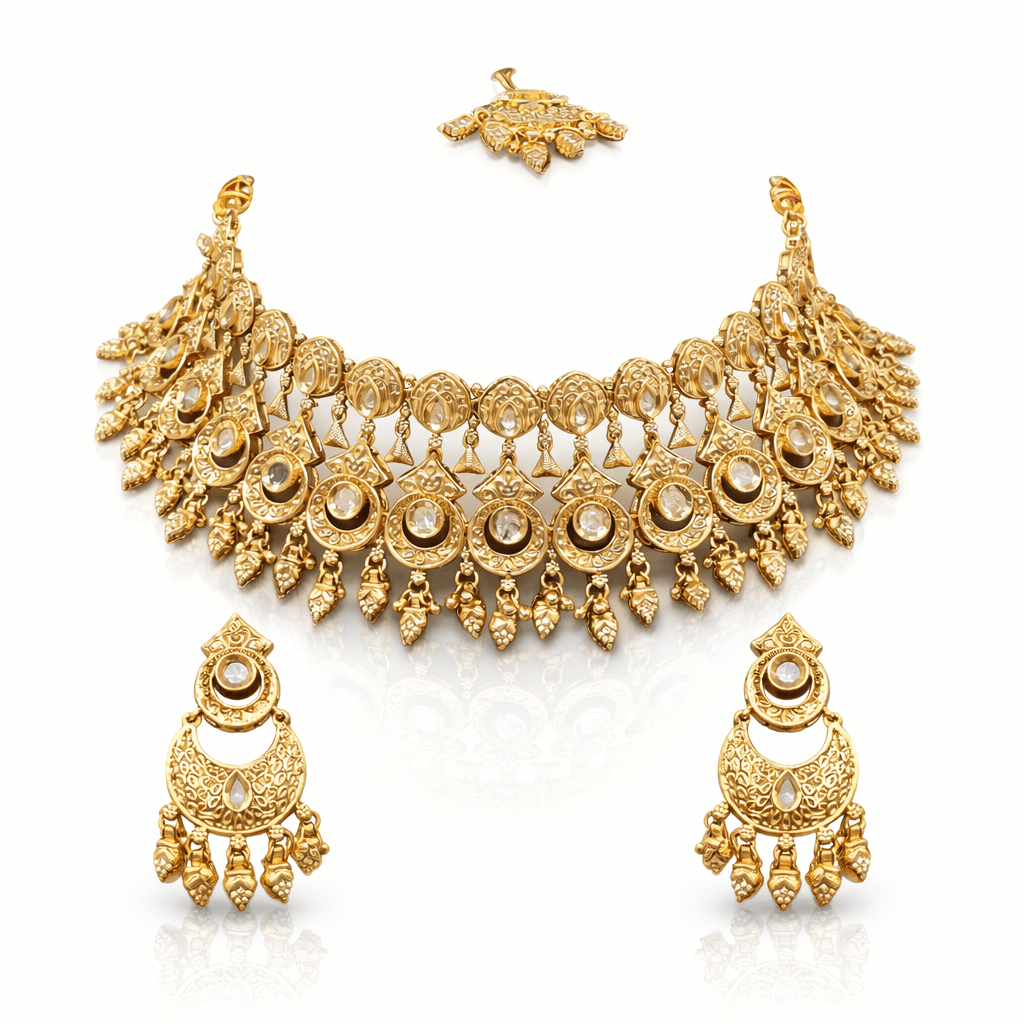 Antique Necklace 08266 - KRISHNA'S SWETA JEWELLERY