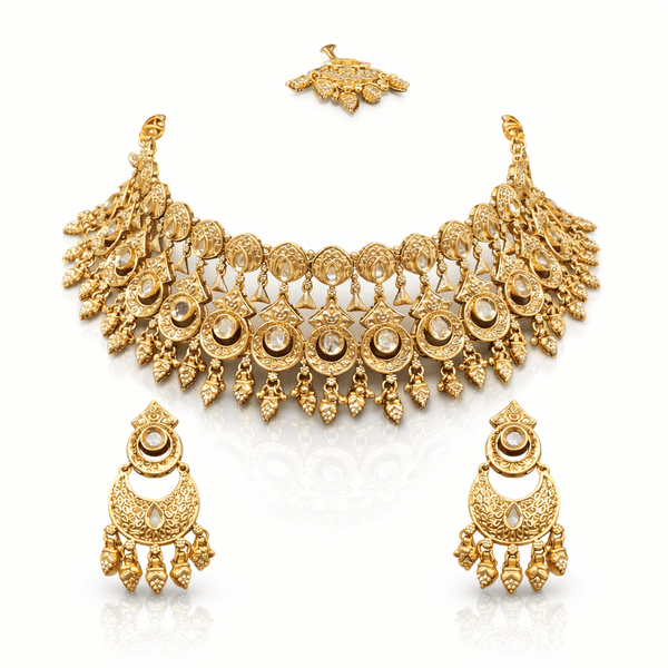 Antique Necklace 08266 - KRISHNA'S SWETA JEWELLERY