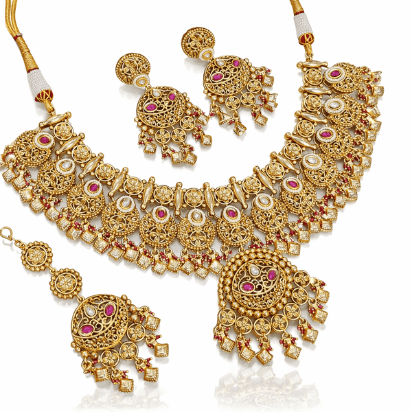 Antique Necklace 09009 - KRISHNA'S SWETA JEWELLERY