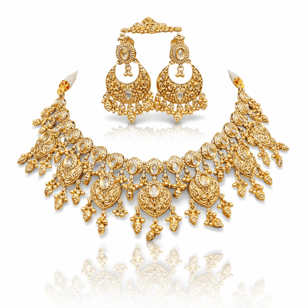 Antique Necklace 09439 - KRISHNA'S SWETA JEWELLERY
