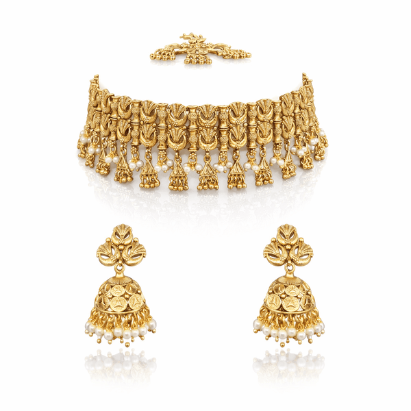 Antique Necklace 09448 - KRISHNA'S SWETA JEWELLERY