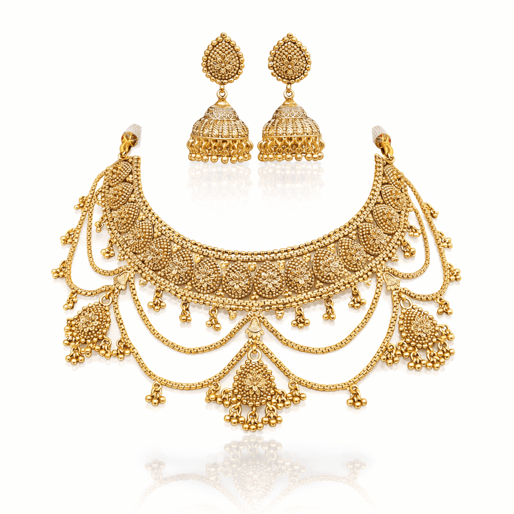 Antique Necklace 09616 - KRISHNA'S SWETA JEWELLERY