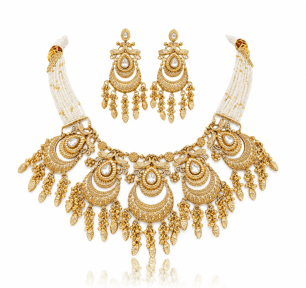 Antique Necklace 10636 - KRISHNA'S SWETA JEWELLERY
