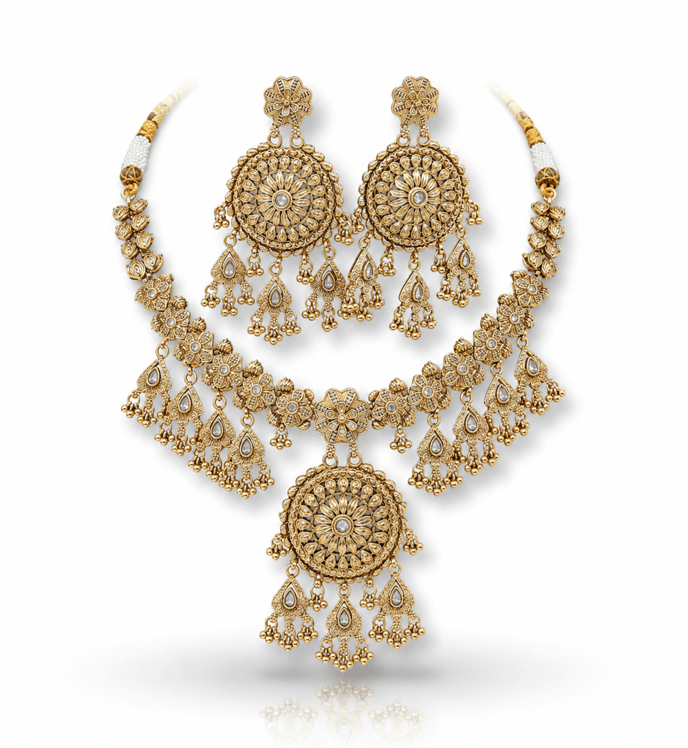 Antique Necklace 10702 - KRISHNA'S SWETA JEWELLERY