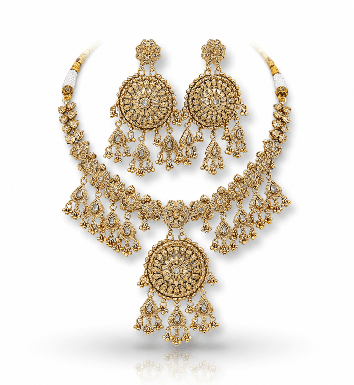 Antique Necklace 10702 - KRISHNA'S SWETA JEWELLERY