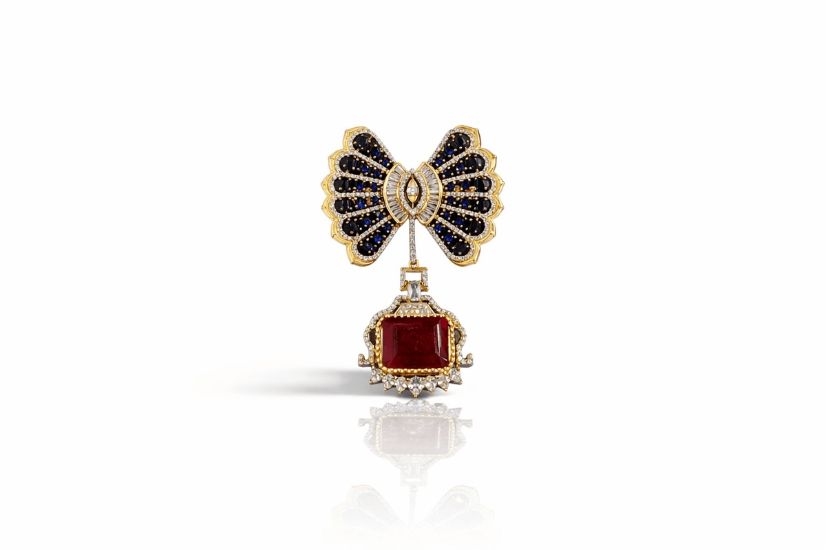Butterfly Brooch 09382 - KRISHNA'S SWETA JEWELLERY