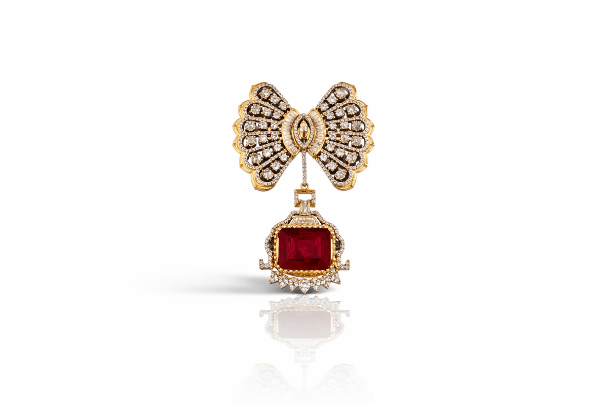 Butterfly Brooch 09382 - KRISHNA'S SWETA JEWELLERY