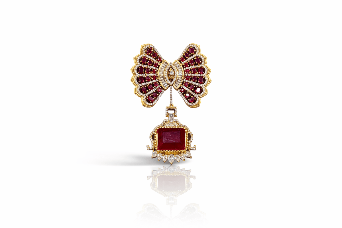 Butterfly Brooch 09382 - KRISHNA'S SWETA JEWELLERY