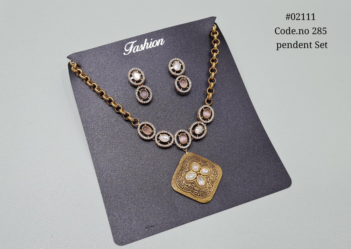 Chain pendant set 02111 - KRISHNA'S SWETA JEWELLERY