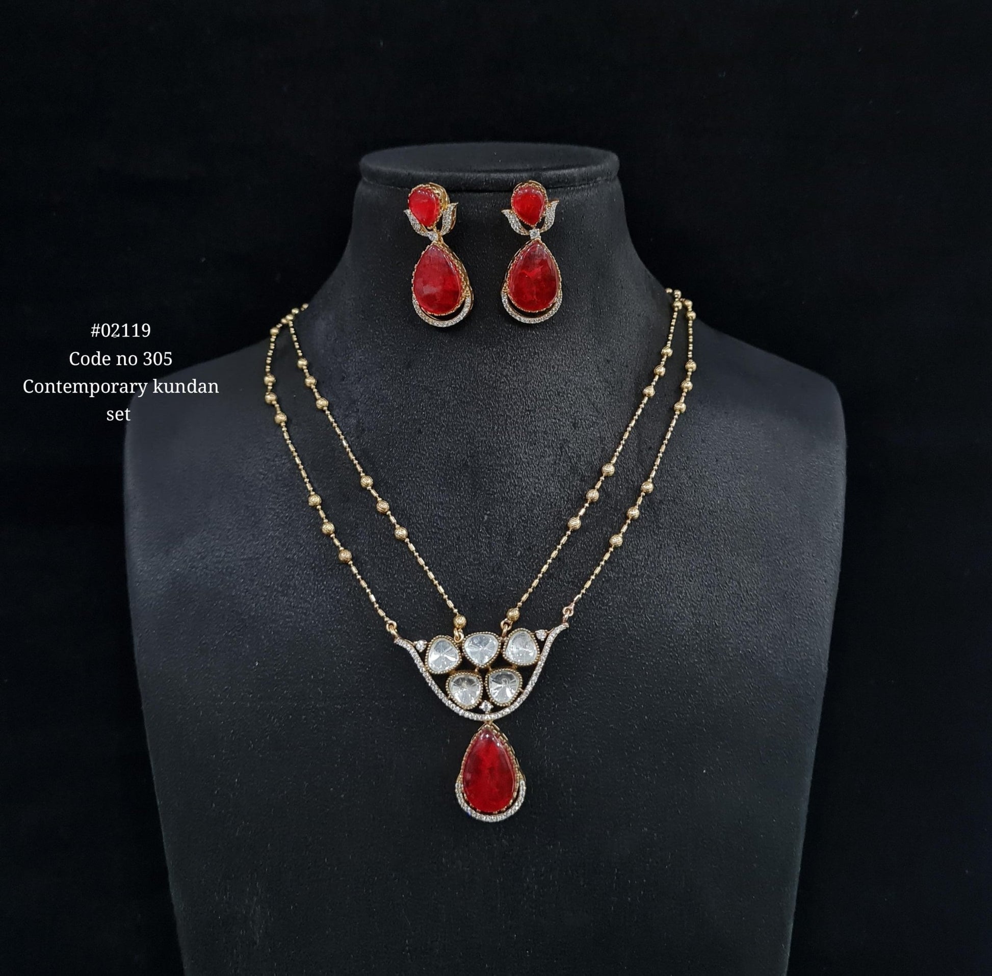 Chain pendant set 02119 - KRISHNA'S SWETA JEWELLERY