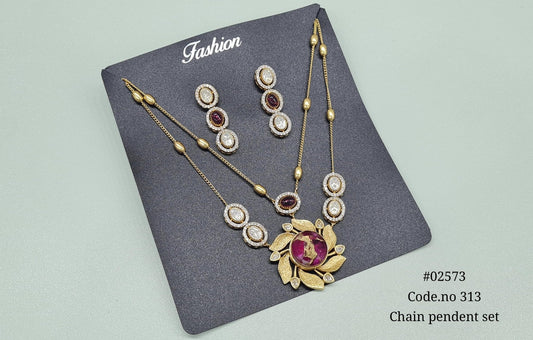 Chain pendant set 02573 - KRISHNA'S SWETA JEWELLERY