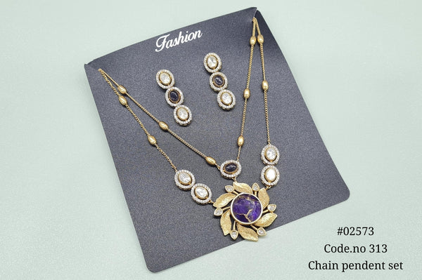 Chain pendant set 02573 - KRISHNA'S SWETA JEWELLERY