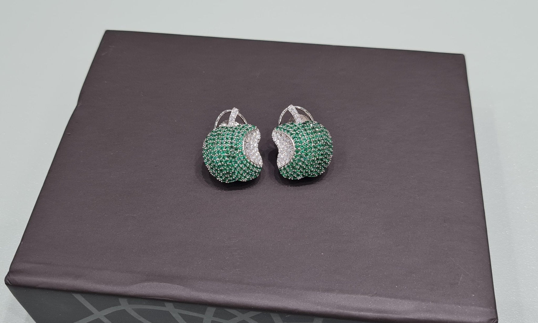 Cz apple Studs 01658 - KRISHNA'S SWETA JEWELLERY