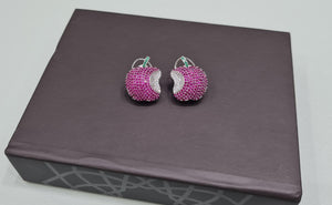Cz apple Studs 01658 - KRISHNA'S SWETA JEWELLERY