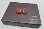 Cz apple Studs 01658 - KRISHNA'S SWETA JEWELLERY