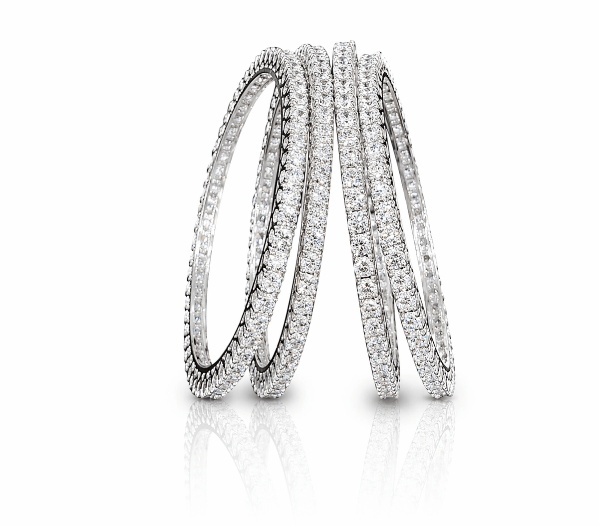 Cz Bangles 4mm Bangles 00486 - KRISHNA'S SWETA JEWELLERY