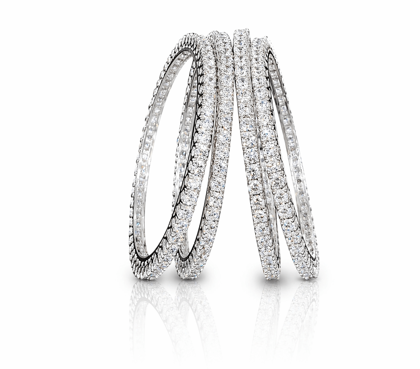 Cz Bangles 4mm Bangles 00486 - KRISHNA'S SWETA JEWELLERY