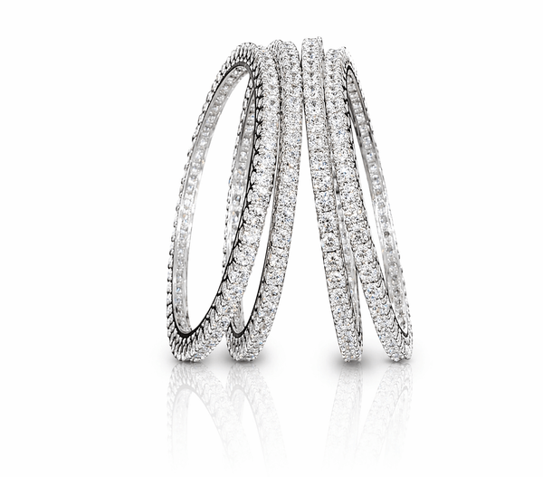 Cz Bangles 4mm Bangles 00486 - KRISHNA'S SWETA JEWELLERY