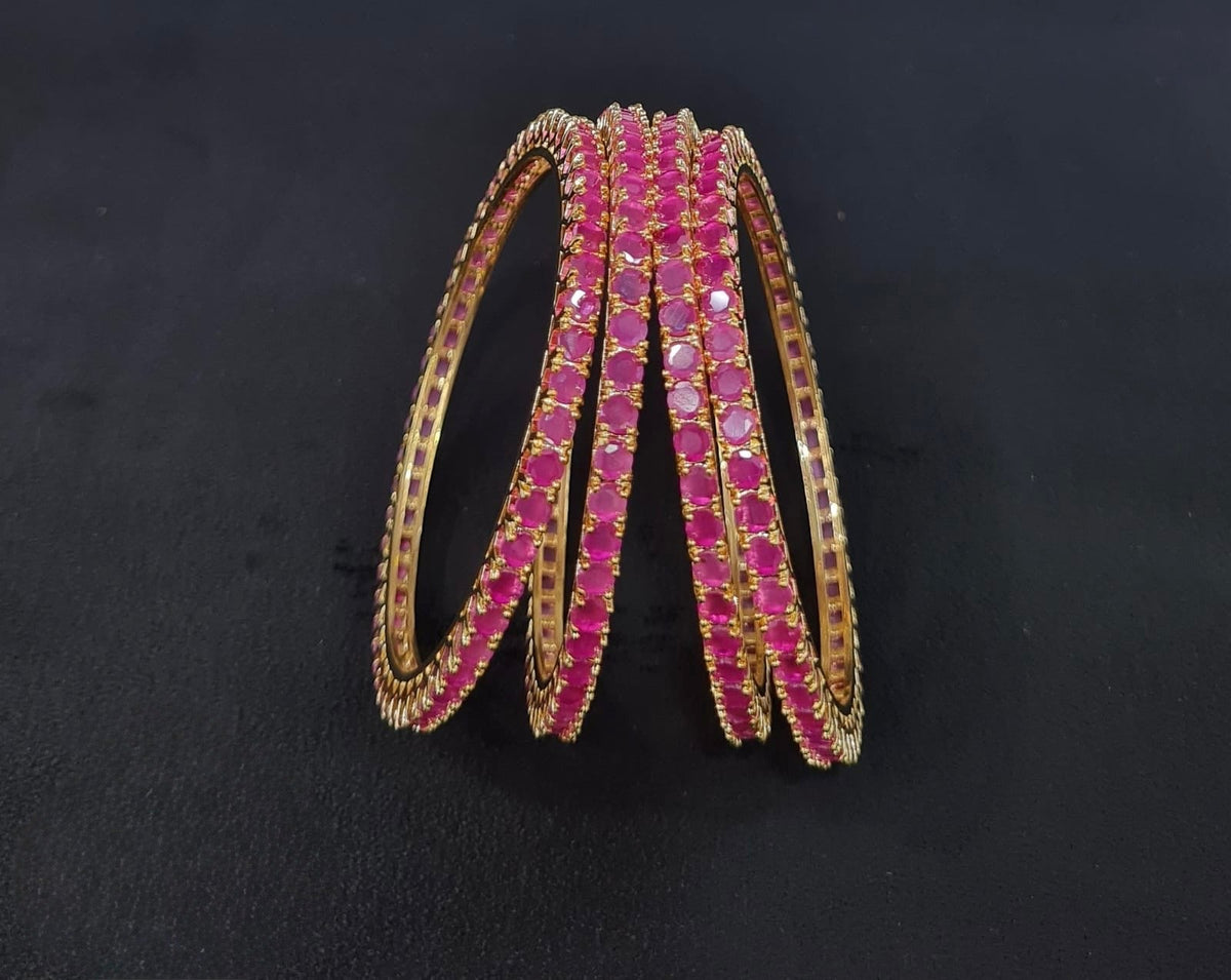 Cz Bangles 4mm Bangles 00486 - KRISHNA'S SWETA JEWELLERY