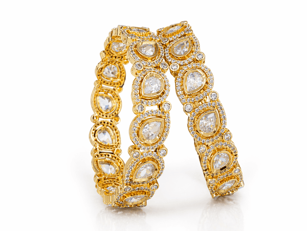 Cz Bangles Gold 09716 - KRISHNA'S SWETA JEWELLERY